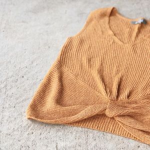 Marled by Reunited Yellow Knot Sweater Tank